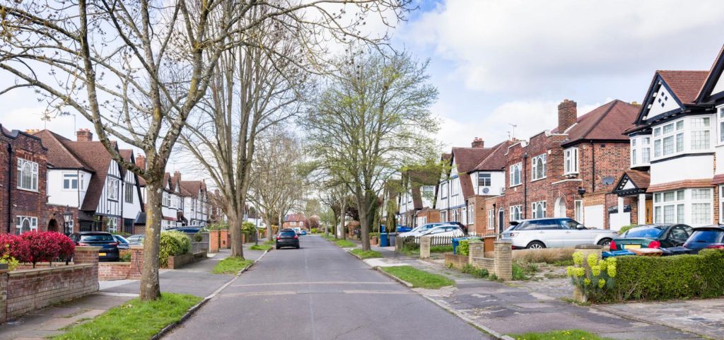 Barking and Dagenham residential street with houses and neighbourhood setting