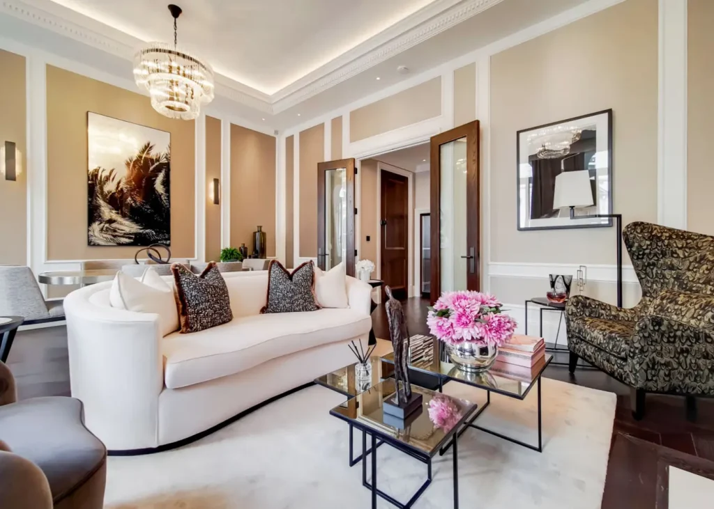 Living room at Kensington in London.