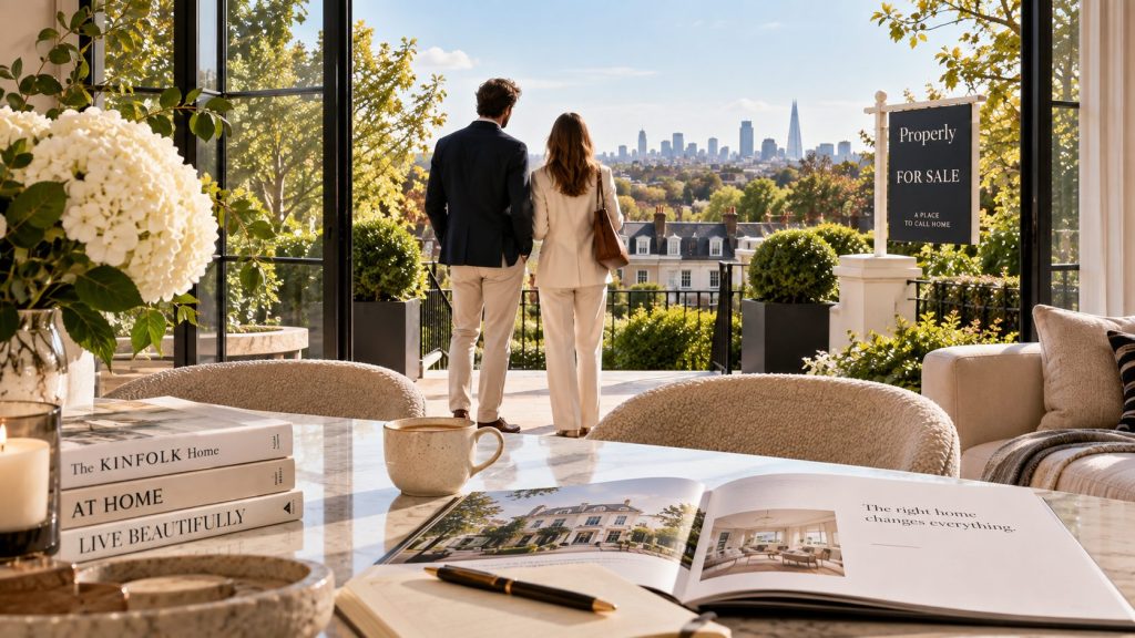 Buyers viewing properties while sellers compete for attention in the property market